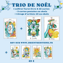Charger l'image dans la galerie, Trio de Noël – L'Œil du Tarot de Marseille + 3 cartes postales + 1 tirage d'artiste A5